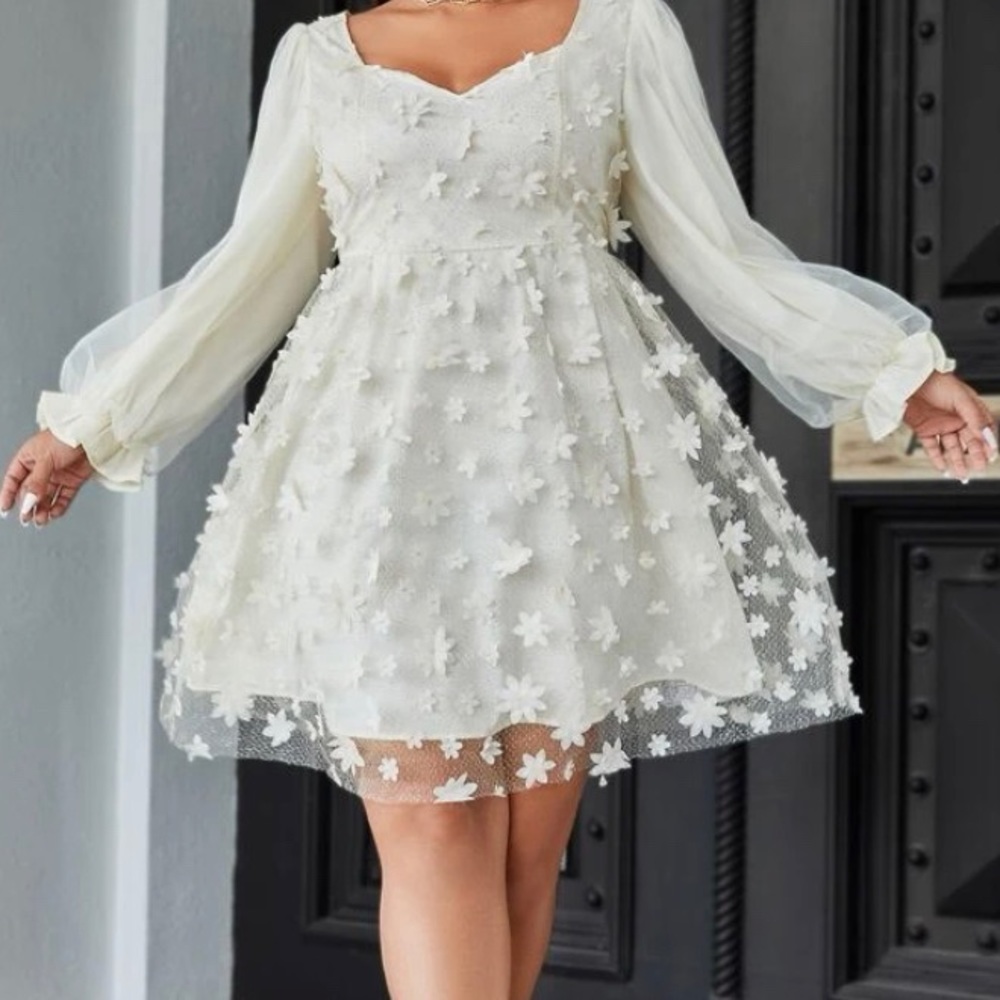 Floral White Dress